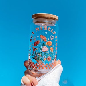 I Can Buy Myself Flowers Glass Cup, Iced Coffee Glass Cup, I Can Buy Myself Flowers, Trendy Glass Cup