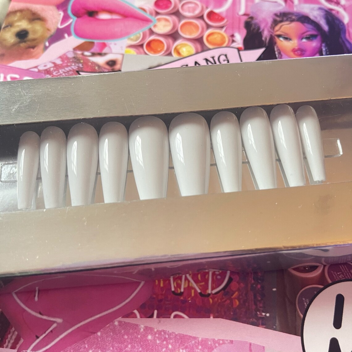 Blank Canvas PressOn Nails 20 Pack XL Coffin FREE Glue Etsy