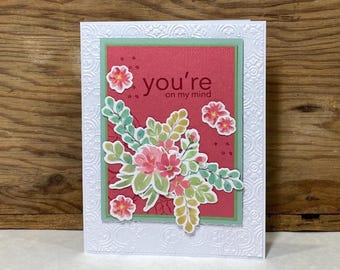 Handmade Floral Sympathy Card – Embossed Thinking of You Card Stampin' Up!