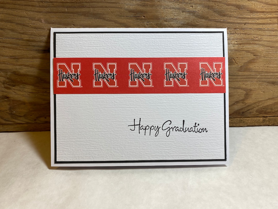 University of Nebraska Graduation Card Choice of 3 Designs Etsy