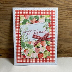 Handmade Friendship Card - So Lucky to Call You Friend - Greeting Card Friendship - Stampin&#39; Up! Friendship Card - Handmade Card