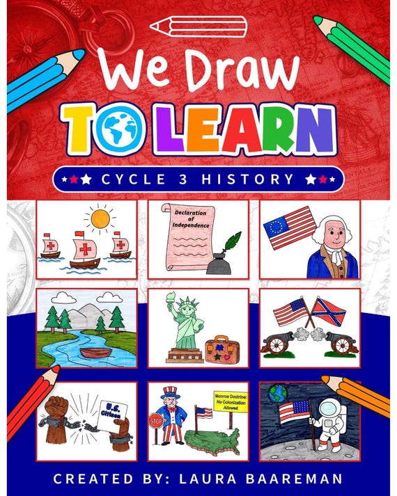 CC Cycle 3 History | How to Draw American History | Classical Homeschool Coloring Book