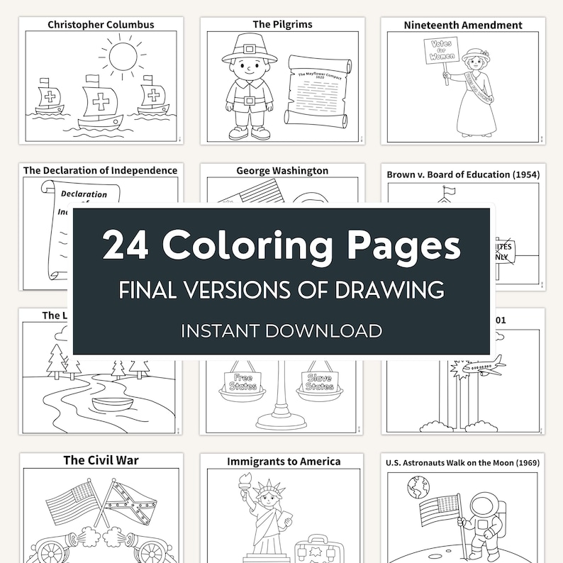 CC Cycle 3 History | How to Draw American History | Classical Homeschool Coloring Book image 6