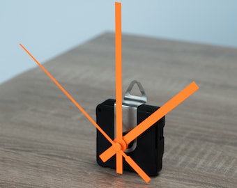 Mouvement silencieux + aiguilles d'horloge / jeu d'aiguilles orange fluo / orange - mouvement à quartz rampant - sans tic-tac
