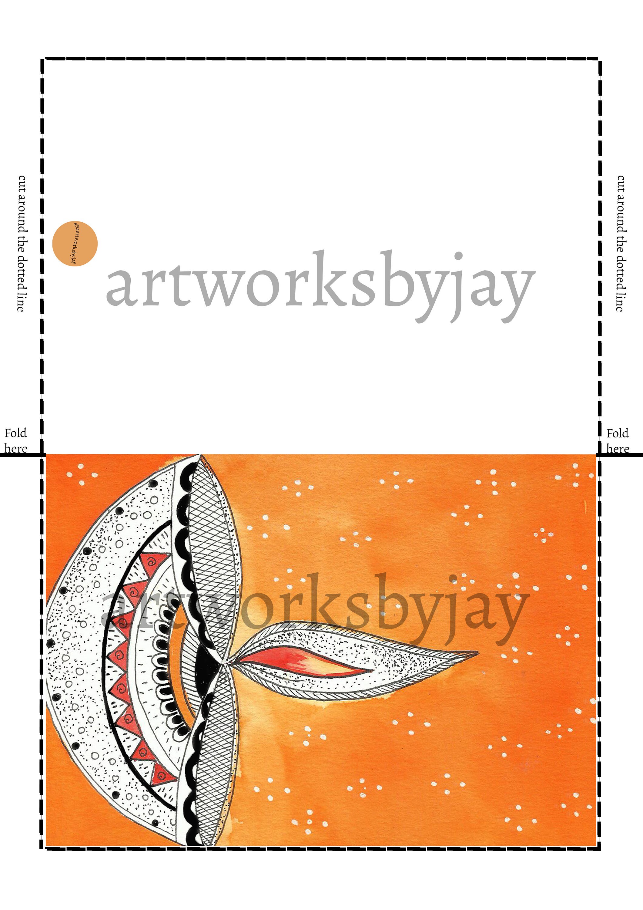 Multicolor - Madhubani Handpainted Wall Decor Cards (Set of 10) 03 main image 1