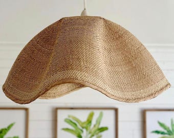 Woven Basket Light | Rattan Wicker Hanging Lamp | Coastal Lighting Fixture | Chandelier