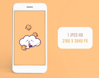 Papel pintado de otoño | Kawaii Fondo de pantalla del teléfono móvil| Smartphone Wallpaper Digital Descargar lindos fondos de pantalla, divertidos fondos de pantalla de comida