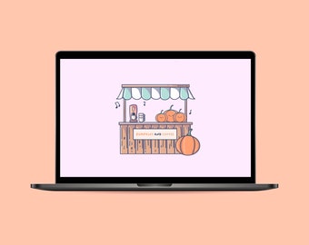 Desktop Halloween Style, Wallpaper desktop pc, Digital Download, Halloween Screensaver, Macbook Wallpaper, Illustration