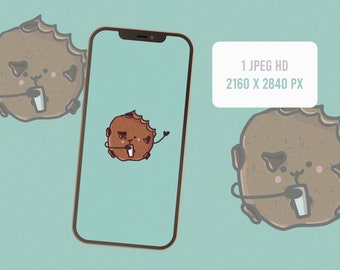 | de fondo de Kawaii Biscuit Fondo de pantalla del teléfono móvil Cookies| Smartphone Wallpaper Digital Descargar lindos fondos de pantalla, comida divertida