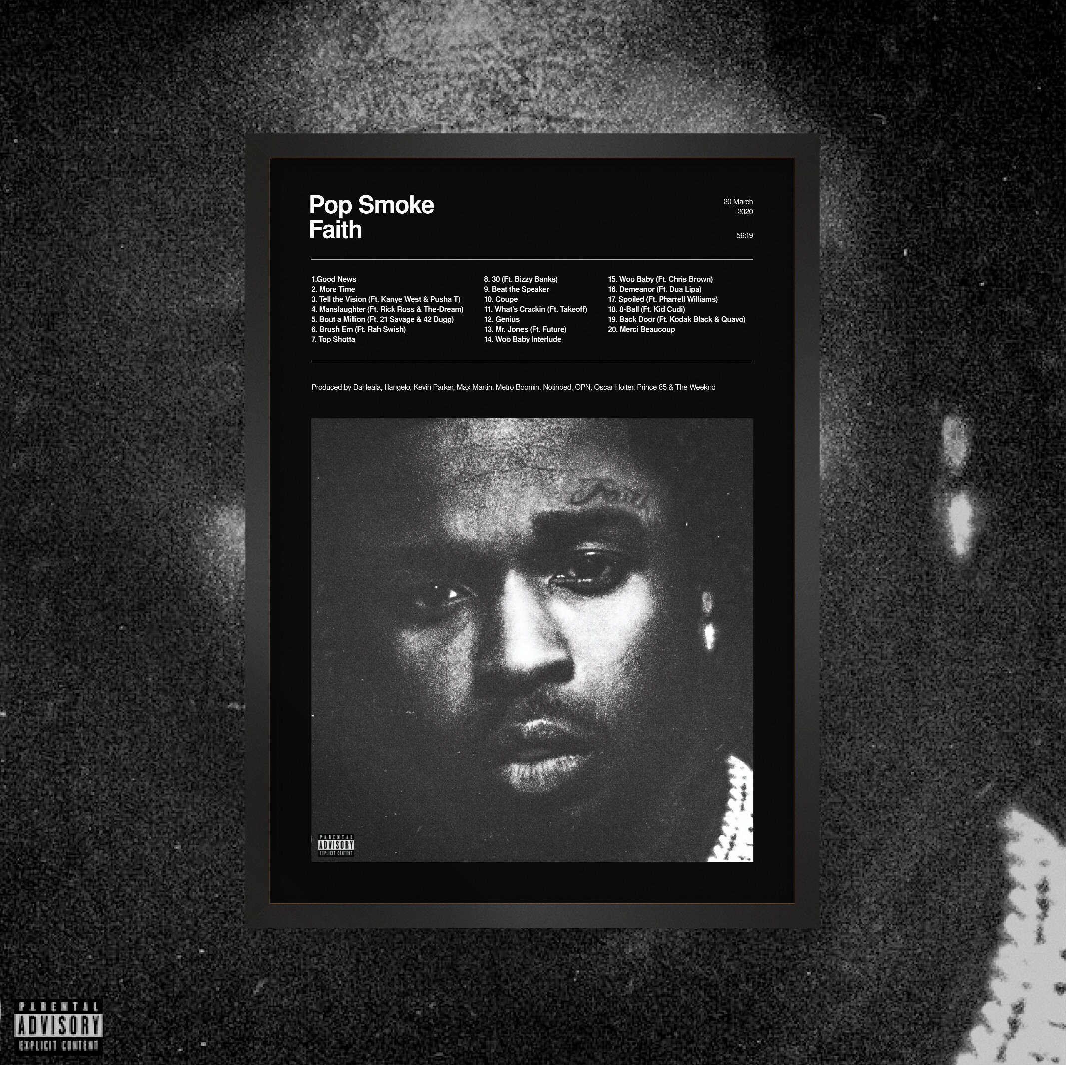 Pop Smoke Faith Album Art Poster Print Etsy