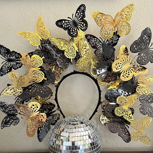 Custom Butterfly Headpiece - Perfect Lightweight Crown for Mardi Gras, DnD, Elven Cosplay, Renaissance Fair, Music Festivals, Showgirl Crown