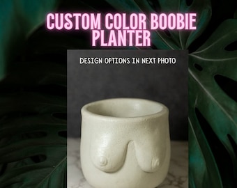 Custom Concrete Boobie Planter -  with Drainage Hole - Cement Bust Planter