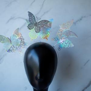 Holographic Butterfly Halo Headpiece - Lightweight Butterfly Crown