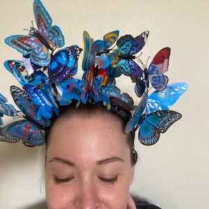 All Blue Butterfly Headpiece