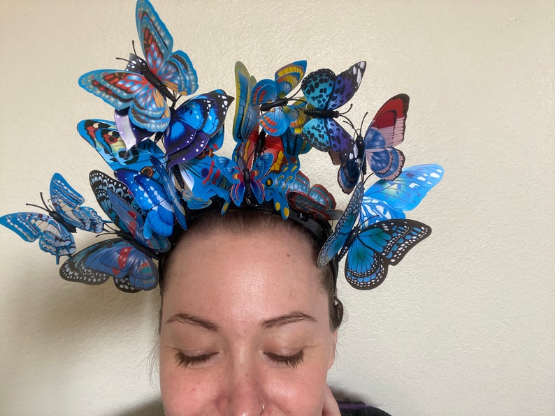 All Blue Butterfly Headpiece
