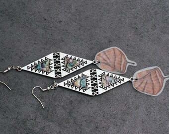 Real Butterfly Wing and Abalone Shell Handmade Dangle Earrings - Hypoallergenic and Lightweight - Perfect Gift for Her