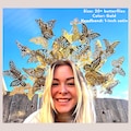 Gold Butterfly Headpiece - for Quinceanera Crown - Derby Fascinator - Halloween Costume - Renaissance Faire