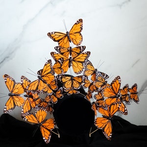 Monarch Butterfly Crown - Derby Fascinator - Oversized Headpiece Perfect for Festivals