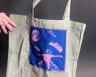 hand sew tote bolsa
