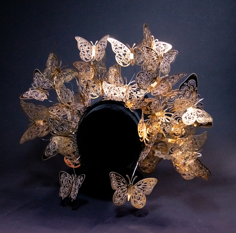 Largest Gold Butterfly Crown Headpiece 