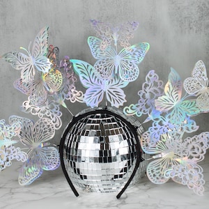 Holographic Butterfly Headband - Lightweight Headpiece for Carnival, Music Festivals, Renaissance Faire, Elven Cosplay