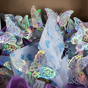 Holographic Butterfly Headpiece Fairy Cottagecore Headband Renaissance Faire Crown Surrealist Festival Crown image 6