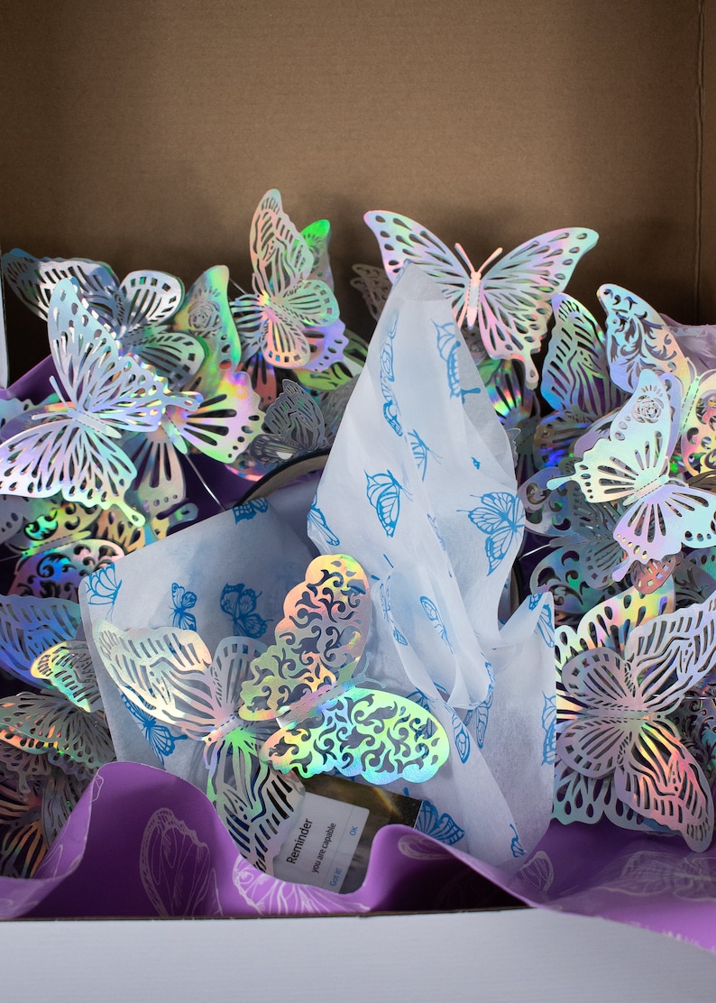 Holographic Butterfly Headpiece Fairy Cottagecore Headband Renaissance Faire Crown Surrealist Festival Crown image 6