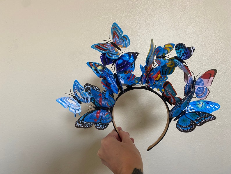 All Blue Butterfly Headpiece