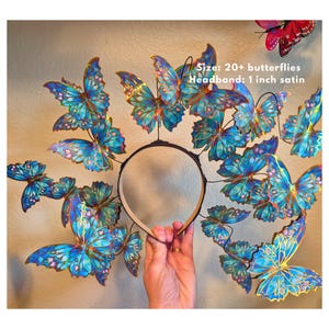 Green & Gold Butterfly Halo Crown – Fairy Festival Headband