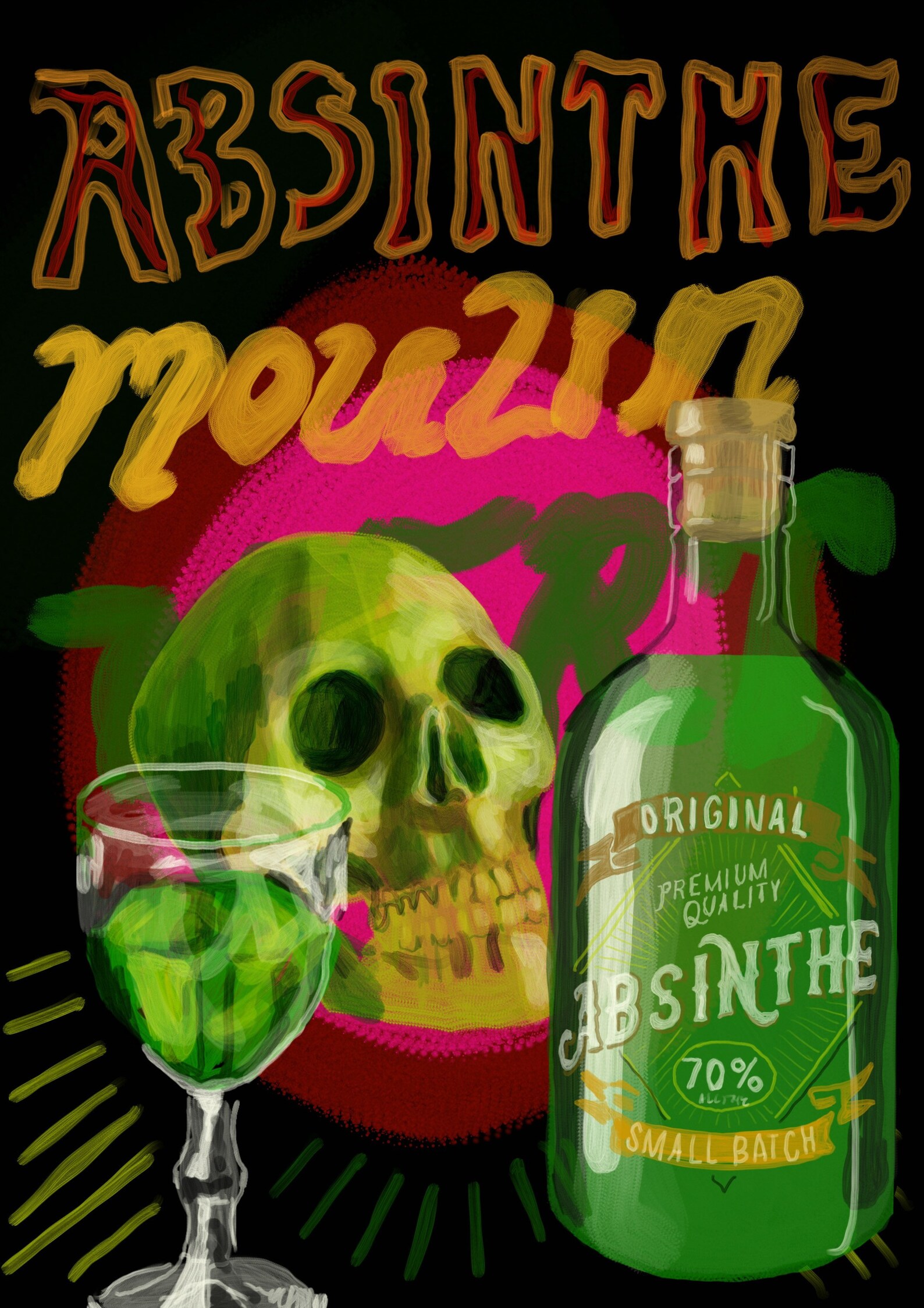 Absinthe vintage inspired A3 poster Etsy
