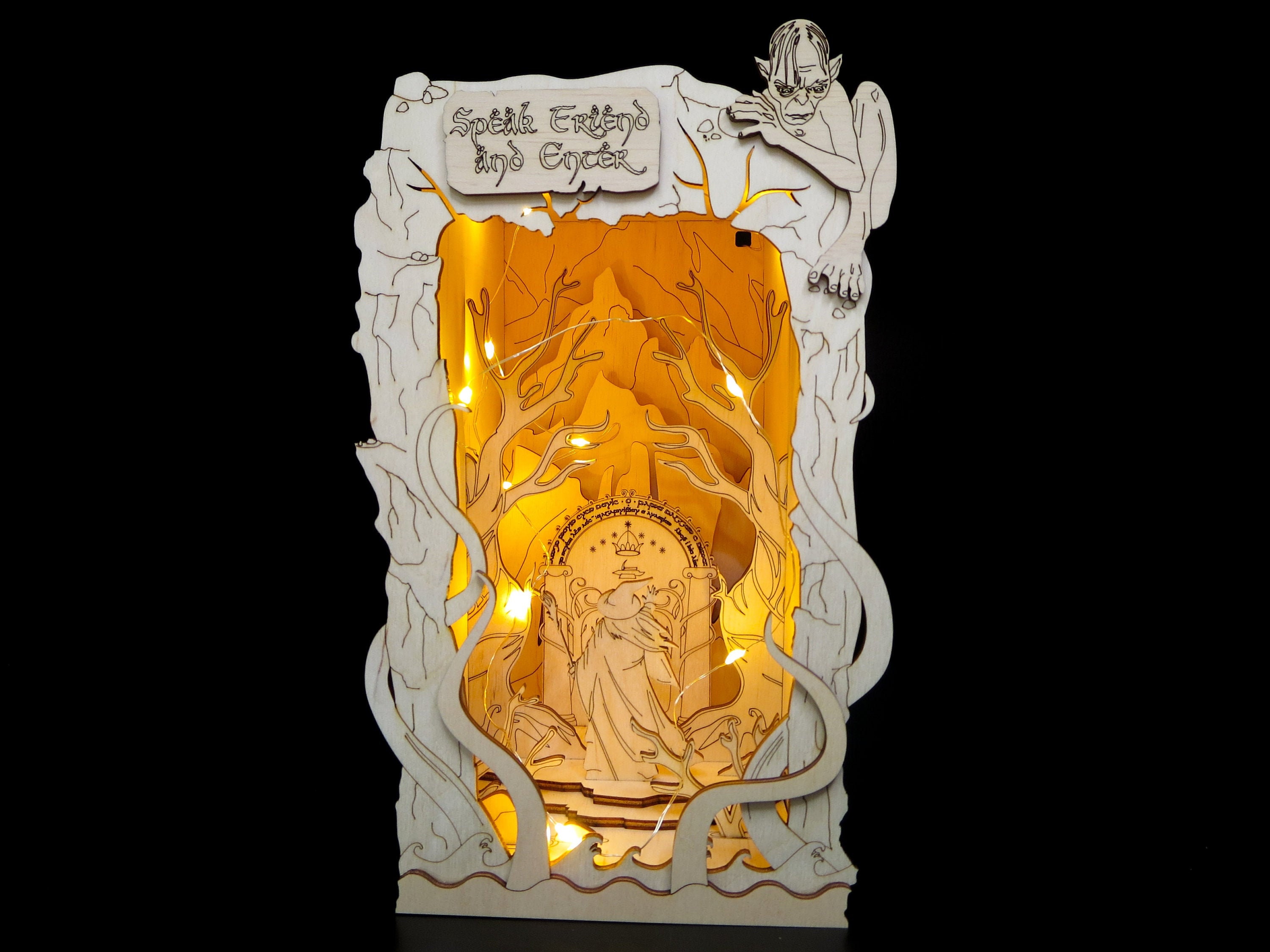 LOTR book nook Diorama DIY kit wooden booknook Gandalf Etsy