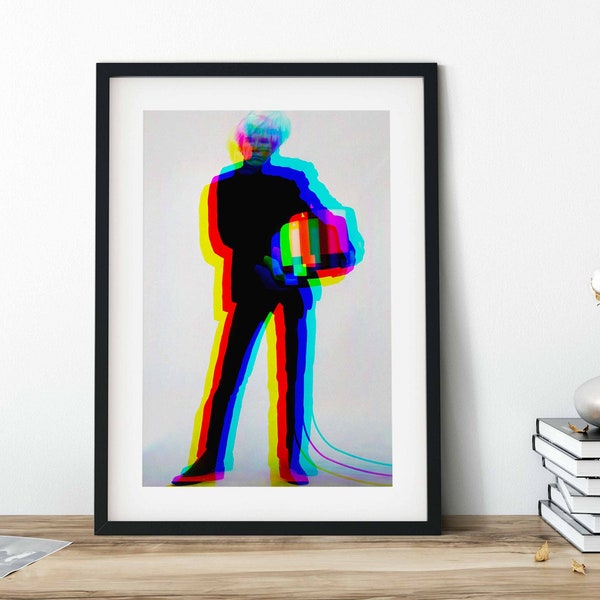 Andy Warhol Glitch Vintage Style Print | Wall Art | Wall Decor | Retro Poster | Home Decor | Satin Photo Print | Canvas Print |