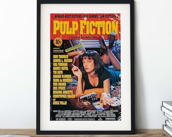 Pulp Fiction Movie Poster Print | Wall Art | Wall Decor | Movie Print | Home Decor | Classic Film Poster | Pulp Fiction Poster |