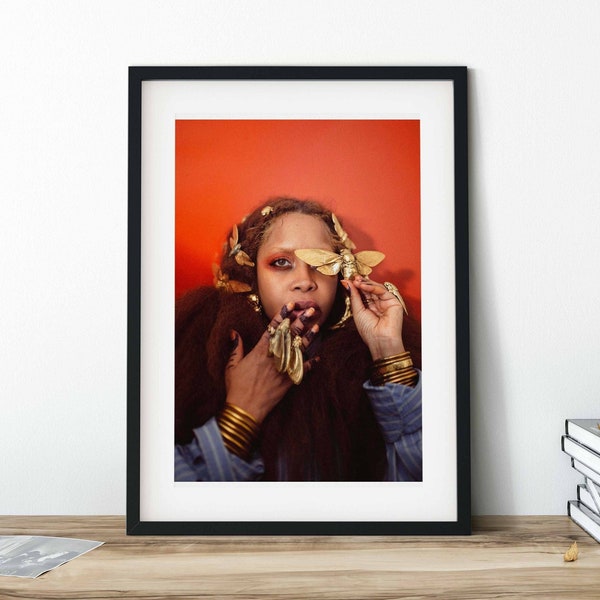 Erykah Badu Poster Print | Wall Art | Wall Decor |  Home Decor | Satin Photo Paper | Canvas Print |