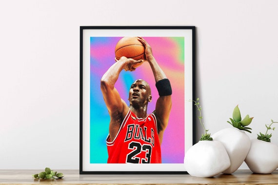Michael Jordan Holographic Style Poster Print Wall Art NBA Poster Home  Decor Basketball Poster Michael Jordan Poster 
