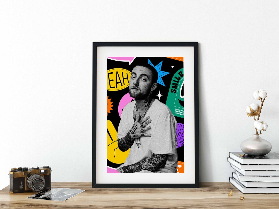 Mac Miller Colourful Cartoon Poster Print | Wall Art | Wall Decor ...