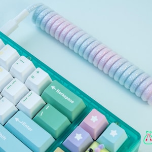 Create Your Own Custom Sparkle Coiled Keyboard Cable | Aviator or LEMO Connector | Made to Order USB Cable For Mechanical Keyboards