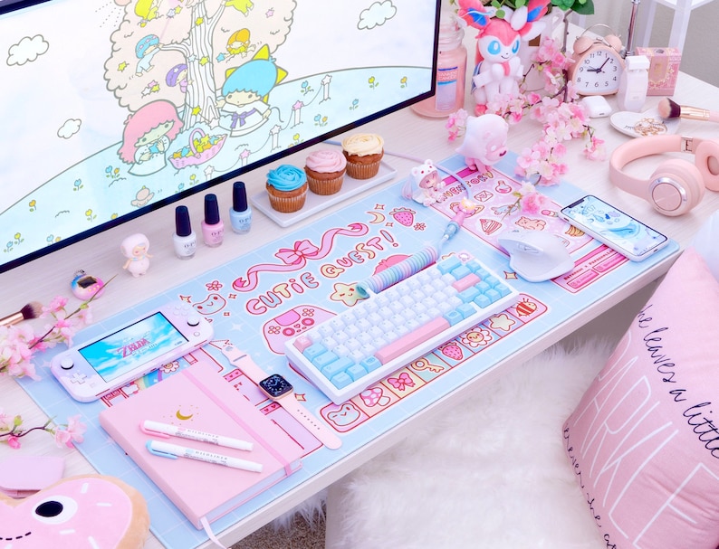 Cutie Quest Deskmat Kawaii Design for Gaming for PC | Etsy UK