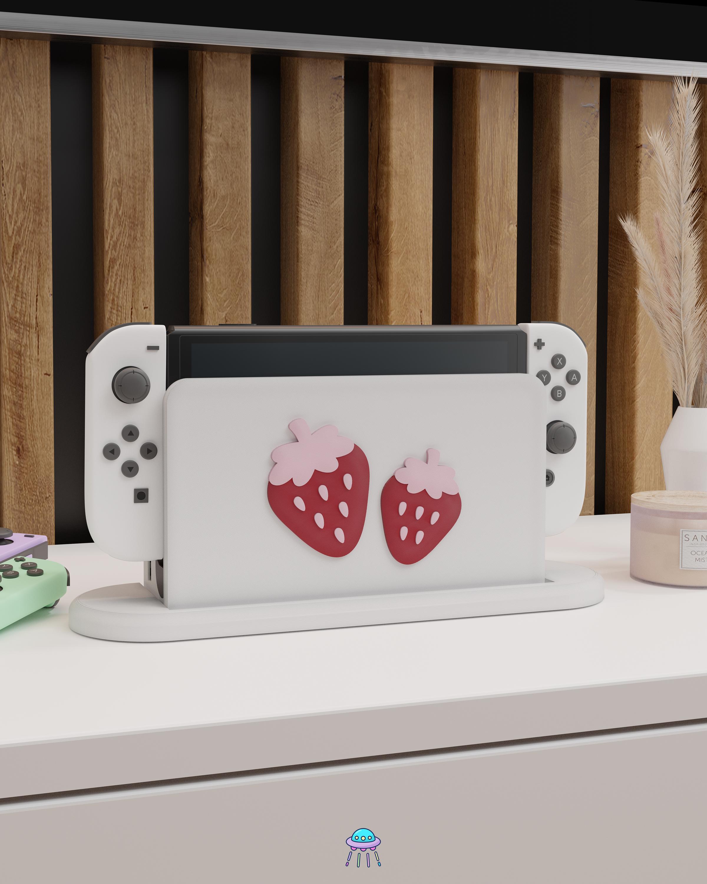Sweet Strawberry Dock Cover for Nintendo Switch OLED and LED