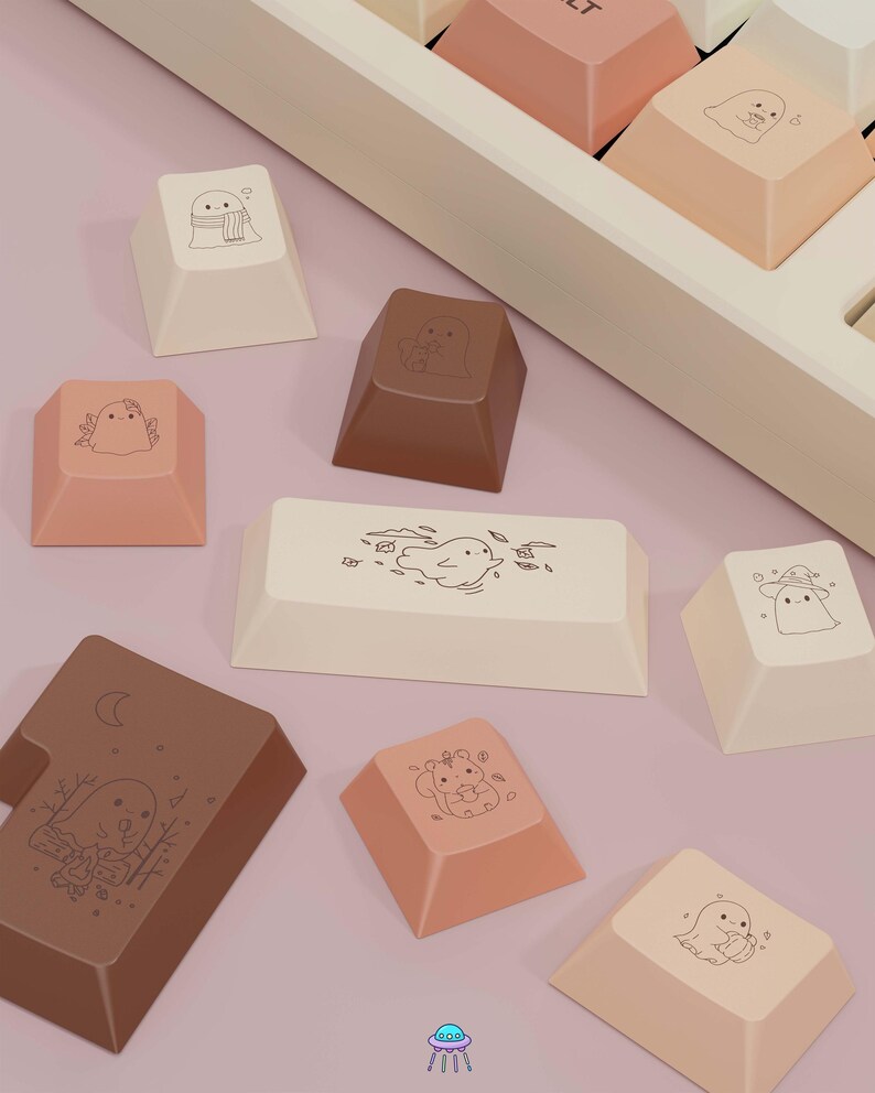 Fall Key Caps Last Leaf Ghost Fall Keycap Set – Pastel Cherry Profile PBT, 177 Pieces ...