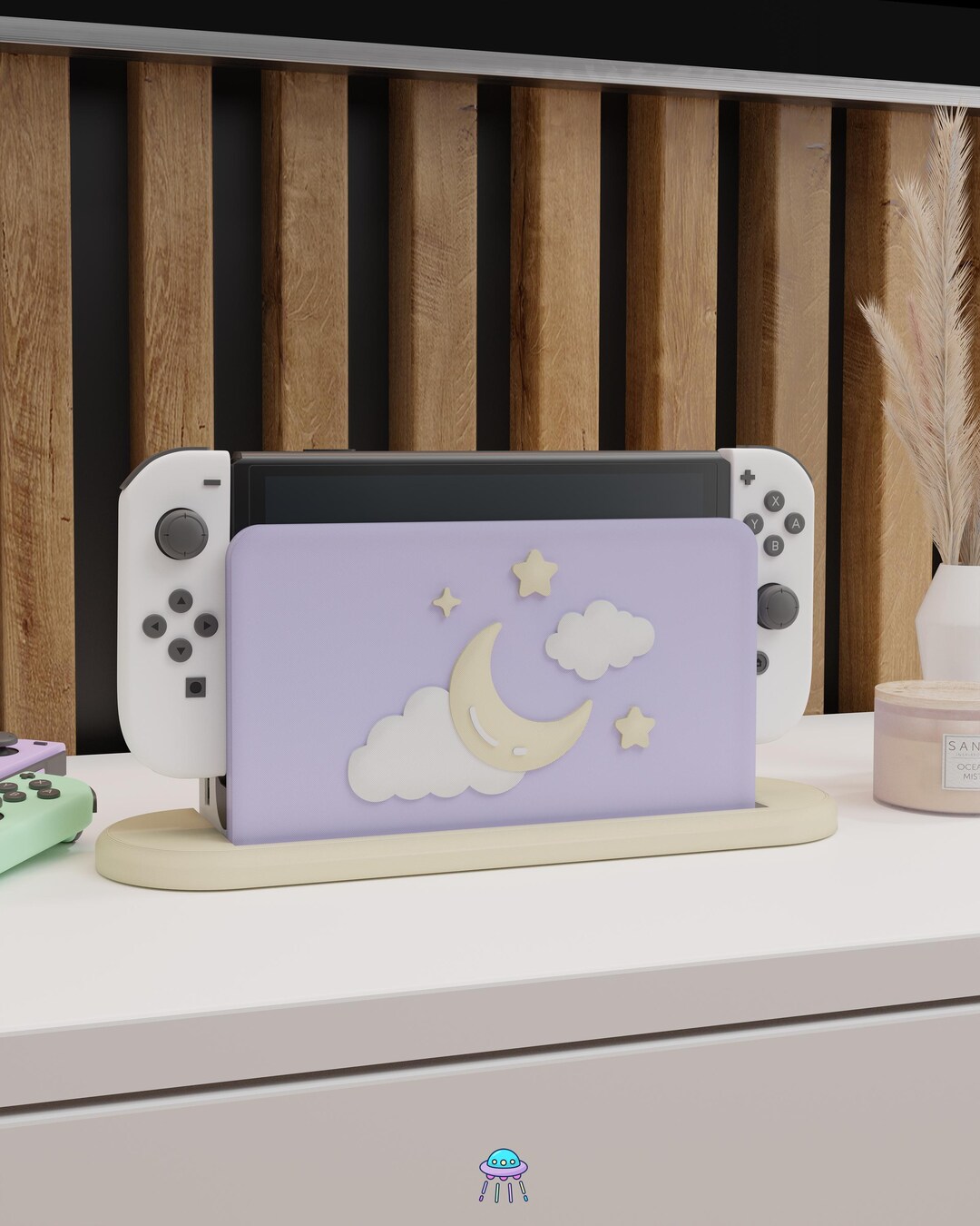 Dreamy Dock Cover for Nintendo Switch OLED and LED – Moon & Clouds ...