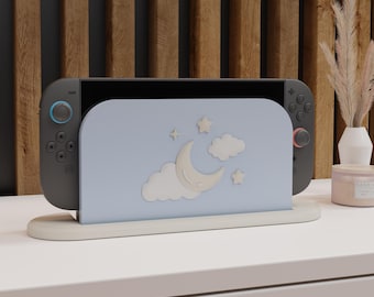 Nintendo Switch 本体 ジョイコン ドック オリジナルアートカバー Nintendo Switch 2用抽象ドックカバー – ミニマルなアーチ型ボヘミアン