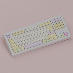 Bumblebee Spring Flower Keycap Set | Pastel Themed Cherry Profile Dyesub PBT keycaps | 177 Pieces for Most Keyboard Layouts