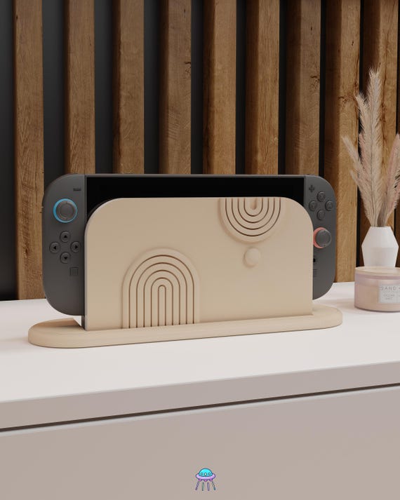 Nintendo Switch 2用抽象ドックカバー – ミニマルなアーチ型ボヘミアン