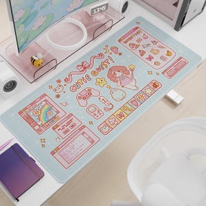 Tappetino da scrivania Cutie Quest / Design Kawaii / Per giochi / Per PC
