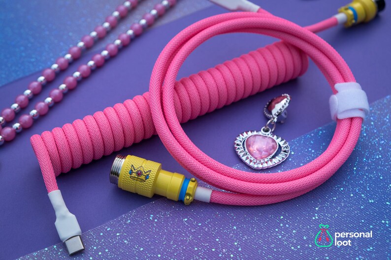 Princess Peach Themed Custom Coiled Keyboard USB Cable With Etsy