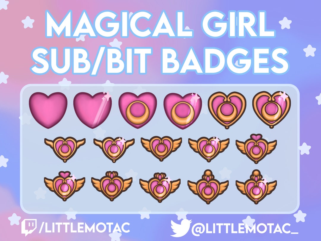 Magical Girl Compact Sailor Moon Bit / Sub Twitch Badges X 16 | Cute ...
