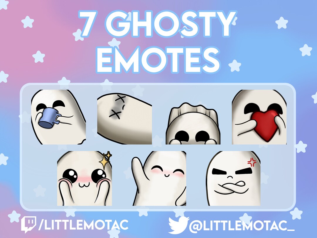 Ghost Twitch Emotes X 7 | Cute Ghostly Stream Emotes | Halloween Spooky ...