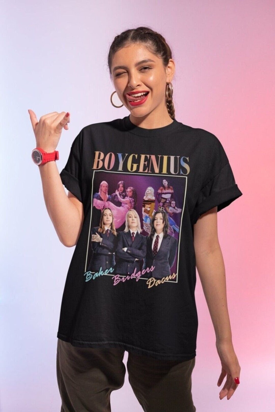 BOYGENIUS 90s Design Merch the Record Band Label Tshirt Etsy