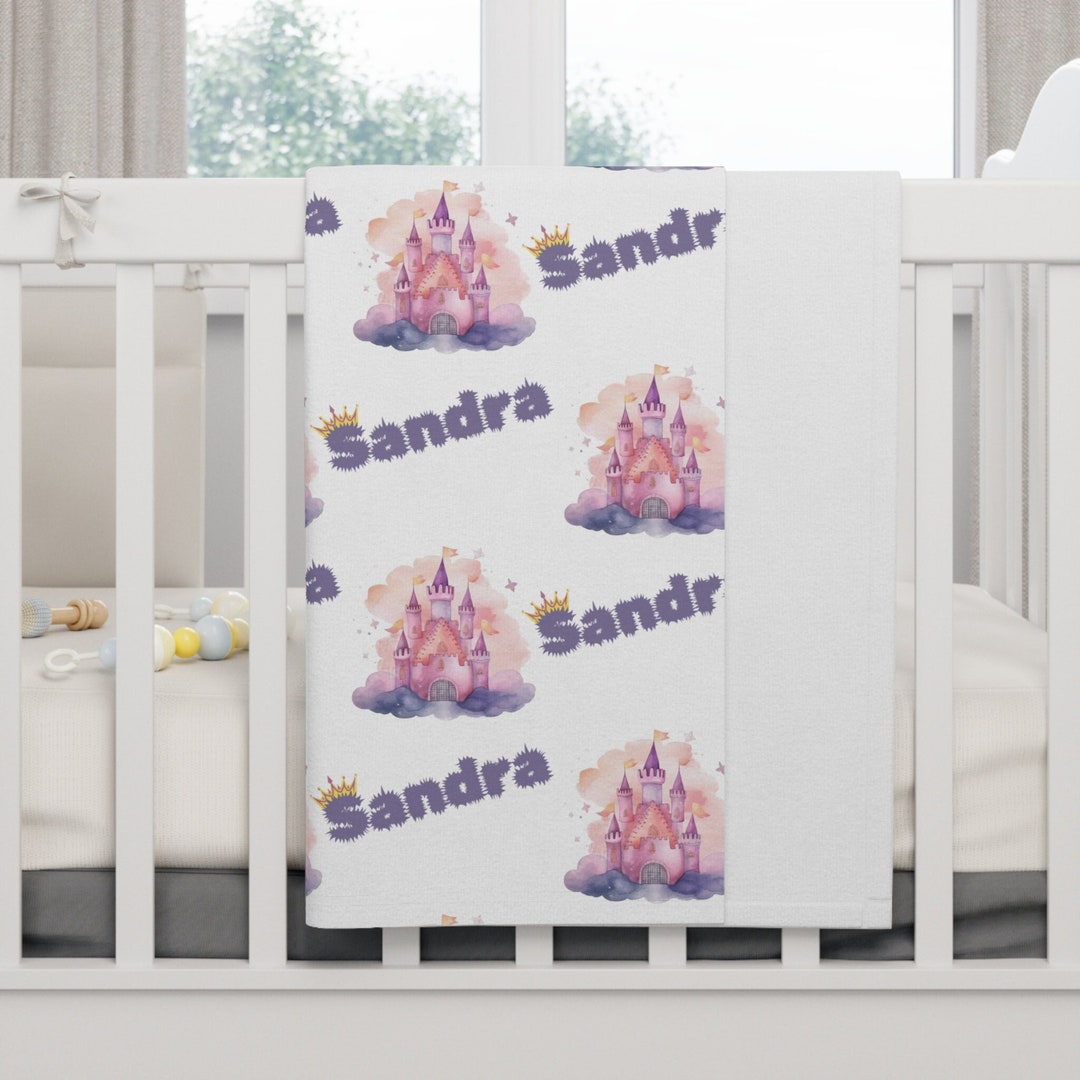 Baby Girl Custom Name Blanketcute Castle Name Fairy Tail Kids Etsy